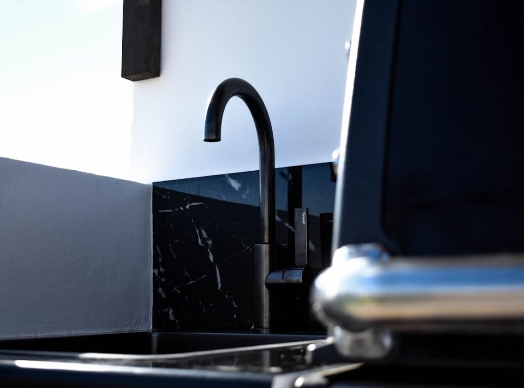 stylish outdoor kitchen
